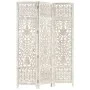 Screen 3 panels hand carved white mango wood 120x165 cm by vidaXL, Room dividers - Ref: Foro24-285330, Price: 173,73 €, Disco...