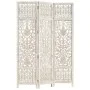 Screen 3 panels hand carved white mango wood 120x165 cm by vidaXL, Room dividers - Ref: Foro24-285330, Price: 173,73 €, Disco...