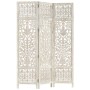 Screen 3 panels hand carved white mango wood 120x165 cm by vidaXL, Room dividers - Ref: Foro24-285330, Price: 180,99 €, Disco...