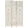Screen 3 panels hand carved white mango wood 120x165 cm by vidaXL, Room dividers - Ref: Foro24-285330, Price: 173,73 €, Disco...