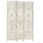 Screen 3 panels hand carved white mango wood 120x165 cm by vidaXL, Room dividers - Ref: Foro24-285330, Price: 173,73 €, Disco...