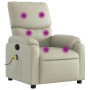 Sillón reclinable de masaje cuero sintético crema