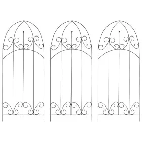 Support for climbing plants 3 pcs black iron 40x100 cm by vidaXL, Pot stands - Ref: Foro24-47098, Price: 24,73 €, Discount: %