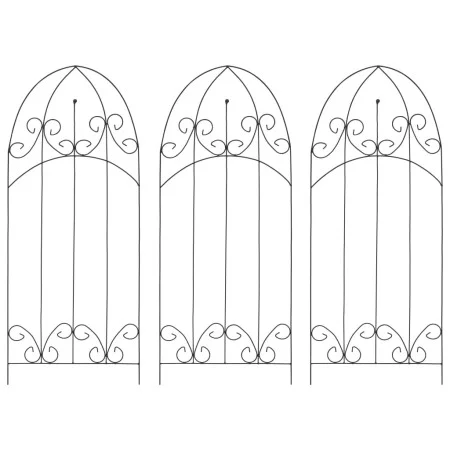 Stütze für Kletterpflanzen, 3 Stück, schwarzes Eisen, 40 x 100 cm von vidaXL, Topfständer - Ref: Foro24-47098, Preis: 24,73 €...