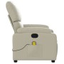 Sillón reclinable de masaje cuero sintético crema