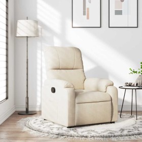 Sillón reclinable tela de microfibra beige