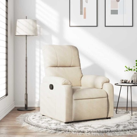Sillón reclinable tela de microfibra beige