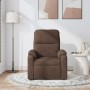 Sillón reclinable de masaje tela de microfibra marrón