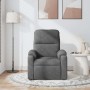 Sillón reclinable de masaje tela de microfibra gris oscuro