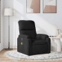 Sillón reclinable de masaje tela de microfibra negro