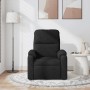 Sillón reclinable de masaje tela de microfibra negro