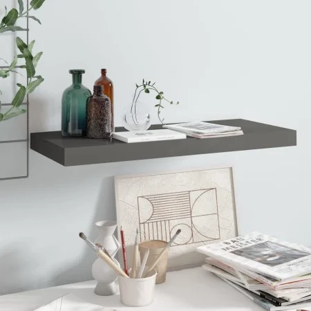 Glossy gray MDF floating wall shelf 60x23.5x3.8 cm by vidaXL, Shelves and shelves - Ref: Foro24-323790, Price: 22,28 €, Disco...