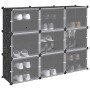Estantería de cubos con 9 compartimentos y puertas PP negro