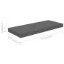 Glossy gray MDF floating wall shelf 60x23.5x3.8 cm by vidaXL, Shelves and shelves - Ref: Foro24-323790, Price: 22,28 €, Disco...