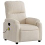 Sillón reclinable de masaje tela de microfibra beige