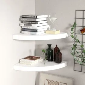 Floating wall shelf 2 pcs glossy white MDF 35x35x3.8 cm by vidaXL, Shelves and shelves - Ref: Foro24-323908, Price: 52,65 €, ...