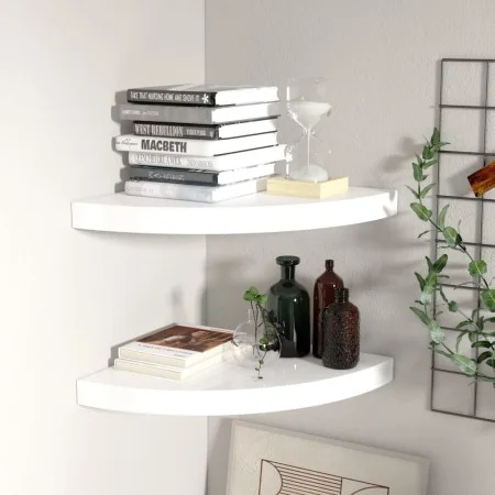 Floating wall shelf 2 pcs glossy white MDF 35x35x3.8 cm by vidaXL, Shelves and shelves - Ref: Foro24-323908, Price: 52,65 €, ...