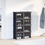 Estantería de cubos con 8 compartimentos y puertas PP negro