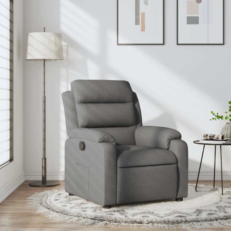 Sillón reclinable de tela gris oscuro