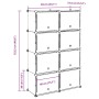 Estantería de cubos con 8 compartimentos y puertas PP negro