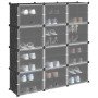 Estantería de cubos con 12 compartimentos y puertas PP negro en Zapateros y organizadores de calzado | Comprar online en Foro24