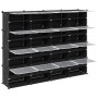 Estantería de cubos con 16 compartimentos y puertas PP negro