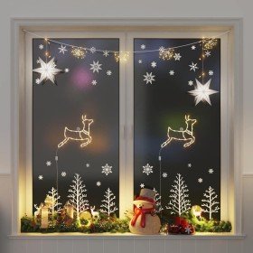 Luces de Navidad Silueta de Reno 2 piezas 35 LEDs blanco cálido