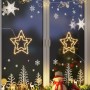 Luces de Navidad Silueta Estrella 2piezas 50 LEDs blanco cálido