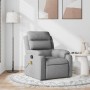 Sillón reclinable de masaje de tela gris claro