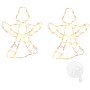 Luces de Navidad Silueta de ángel 2 piezas 50LEDs blanco cálido