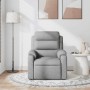 Sillón reclinable de masaje de tela gris claro