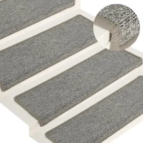 Alfombras de peldaños de escalera 15uds blanco y gris 65x21x4cm by vidaXL, Stair mats - Ref: Foro24-326198, Price: 63,22 €, D...