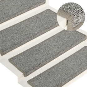 Treppenstufenmatten 15 Stück weiß und grau 65x21x4cm von vidaXL, Treppenmatten - Ref: Foro24-326198, Preis: 65,24 €, Rabatt: %
