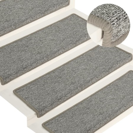 Treppenstufenmatten 15 Stück weiß und grau 65x21x4cm von vidaXL, Treppenmatten - Ref: Foro24-326198, Preis: 65,24 €, Rabatt: %