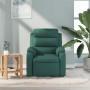 Sillón de masaje reclinable de tela verde oscuro