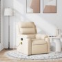 Sillón de masaje reclinable de tela crema