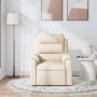 Sillón de masaje reclinable de tela crema