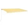 Yellow and white automatic retractable awning 500x300 cm by vidaXL, Awnings - Ref: Foro24-3068948, Price: 467,82 €, Discount: %