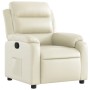 Sillón reclinable de cuero sintético crema