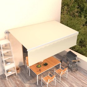 Manual retractable awning with cream blinds 5x3 m by vidaXL, Awnings - Ref: Foro24-3069347, Price: 581,01 €, Discount: %