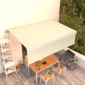 Manual retractable awning with cream blinds 5x3 m by vidaXL, Awnings - Ref: Foro24-3069347, Price: 531,88 €, Discount: %