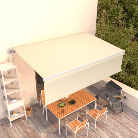 Manual retractable awning with cream blinds 5x3 m by vidaXL, Awnings - Ref: Foro24-3069347, Price: 581,01 €, Discount: %