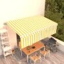 Toldo automático retráctil con persiana amarillo y blanco 5x3 m de vidaXL, Toldos - Ref: Foro24-3069348, Precio: 507,73 €, De...
