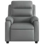 Sillón reclinable de cuero sintético gris
