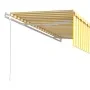 Toldo automático retráctil con persiana amarillo y blanco 5x3 m de vidaXL, Toldos - Ref: Foro24-3069348, Precio: 507,73 €, De...