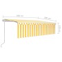 Retractable automatic awning with yellow and white blinds 5x3 m by vidaXL, Awnings - Ref: Foro24-3069348, Price: 540,62 €, Di...