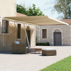 Cream automatic standing awning 500x300 cm by vidaXL, Awnings - Ref: Foro24-3069587, Price: 644,76 €, Discount: %