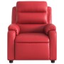 Sillón reclinable de cuero sintético rojo