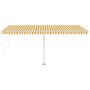 Gelb-weiße automatische Standmarkise 500x300 cm von vidaXL, Markisen - Ref: Foro24-3069588, Preis: 607,88 €, Rabatt: %