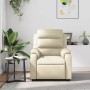 Sillón reclinable de masaje cuero sintético crema
